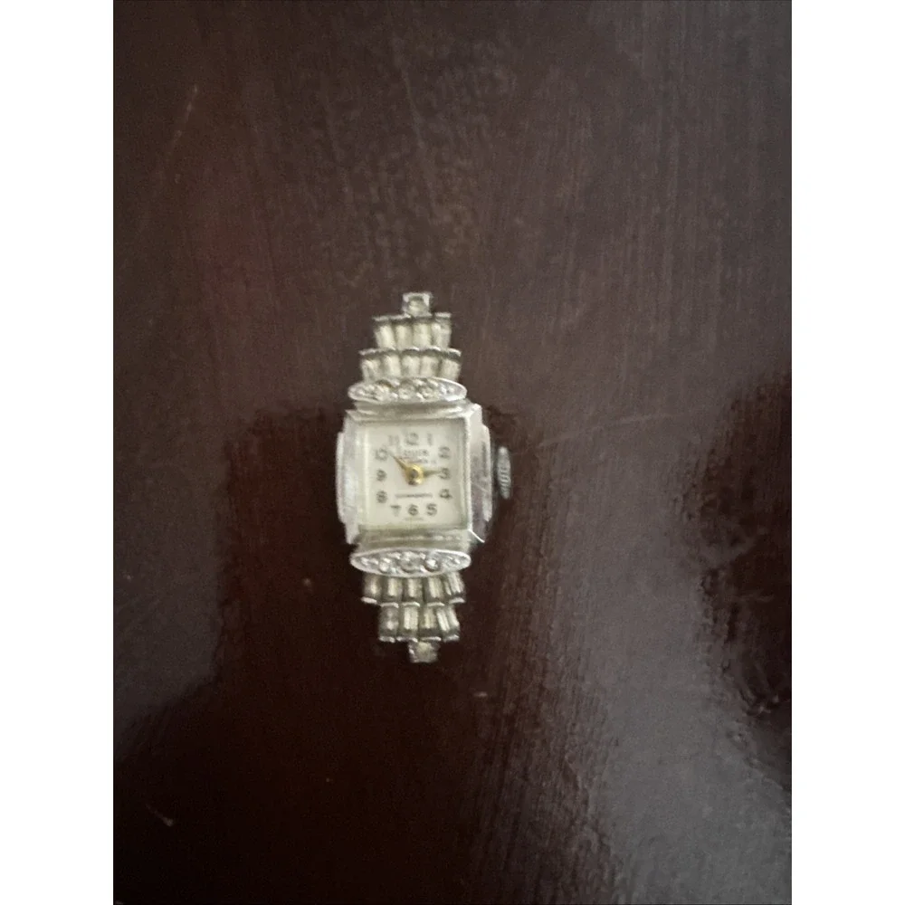 Vintage Louis Clear Rhinestone Art Deco style ladies wristwatch